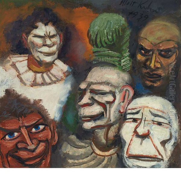 Masks Oil Painting by Walt Kuhn