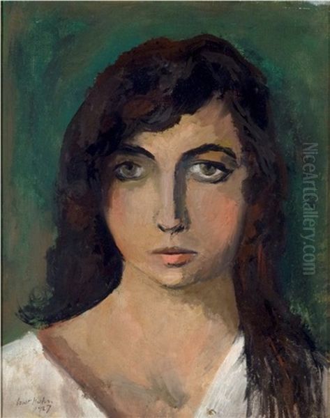 Girl Oil Painting by Walt Kuhn