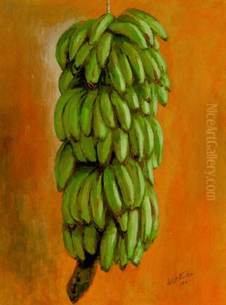 Green Bananas Oil Painting by Walt Kuhn