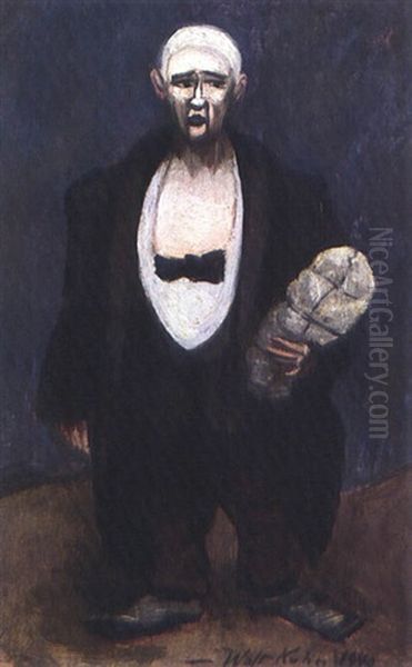 Raggedy Pants Comedian Oil Painting by Walt Kuhn