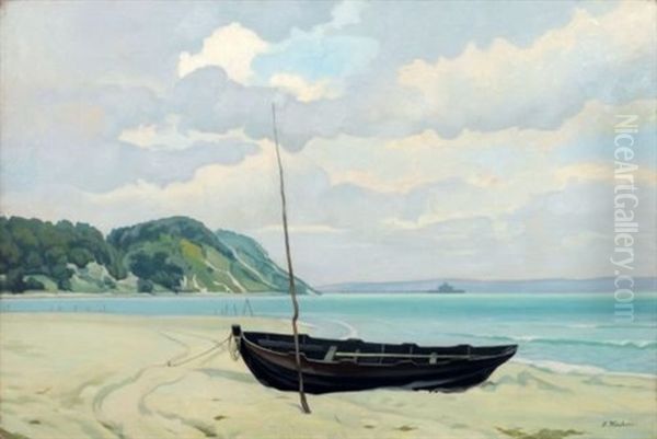 Der Baaber Strand (rugen) Oil Painting by August Kuehne