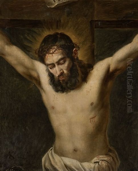 The Crucified Christ Oil Painting by August Kuehne