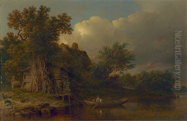 Bauernkate Am Wasser Oil Painting by Pieter Lodewijk Kuhnen