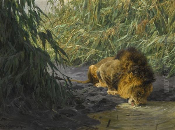 Thirst Oil Painting by Wilhelm Friedrich Kuhnert