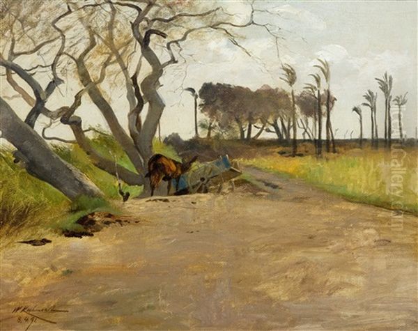 A Landscape In East Africa Oil Painting by Wilhelm Friedrich Kuhnert