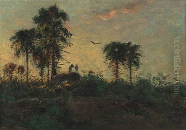 Tropenabend Oil Painting by Wilhelm Friedrich Kuhnert