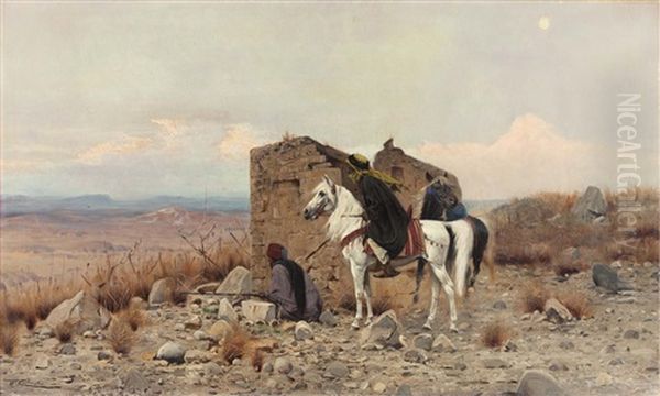 Beduinen Auf Der Lauer Oil Painting by Wilhelm Friedrich Kuhnert