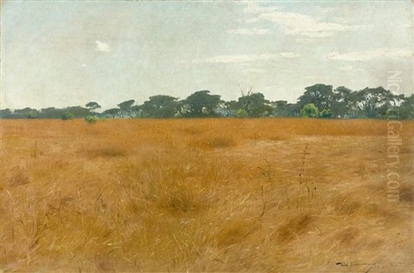 African Steppe Oil Painting by Wilhelm Friedrich Kuhnert