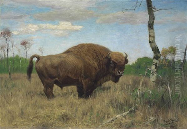 A Bison by Wilhelm Friedrich Kuhnert