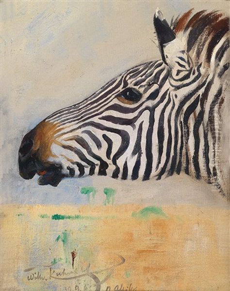 Ein Zebra Oil Painting by Wilhelm Friedrich Kuhnert