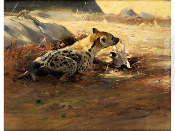 Hyane Oil Painting by Wilhelm Friedrich Kuhnert