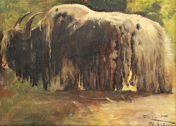 Yak Oil Painting by Wilhelm Friedrich Kuhnert