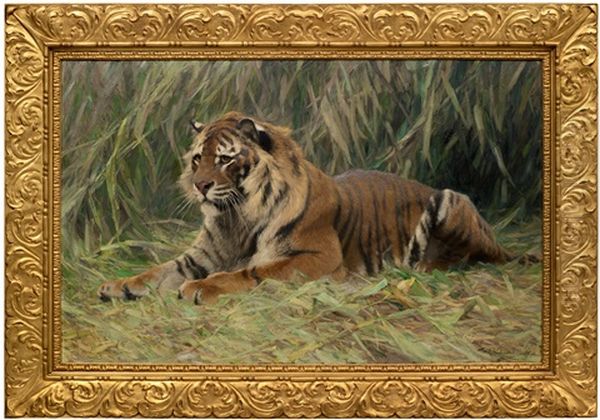 Tiger Im Dschungel - Vilande Tiger Oil Painting by Wilhelm Friedrich Kuhnert