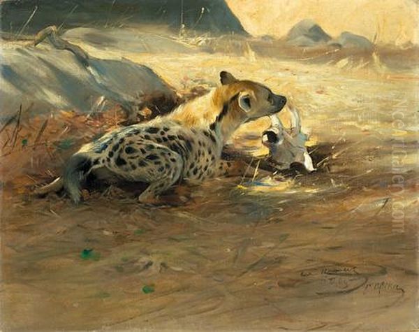 Hyane Oil Painting by Wilhelm Friedrich Kuhnert