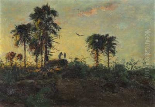 Tropenabend Oil Painting by Wilhelm Friedrich Kuhnert