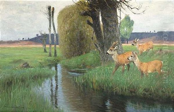 Truber Fruhlingsmorgen Oil Painting by Wilhelm Friedrich Kuhnert