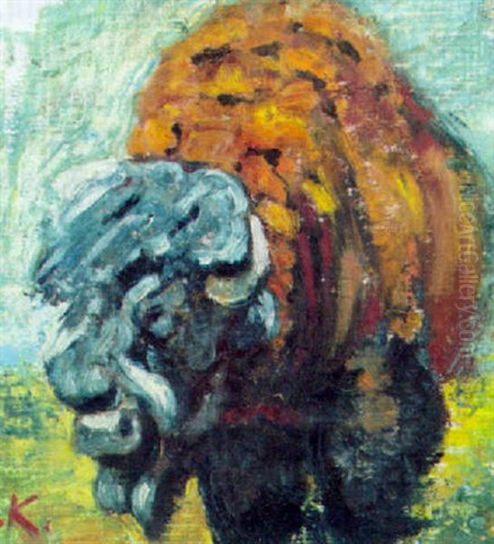 Buffel Oil Painting by Wilhelm Friedrich Kuhnert