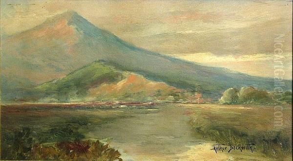 Mountainous Landscape Oil Painting by Arthur Beckwith