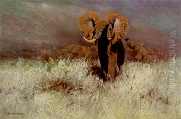 Elefantenherde In Der Steppe Oil Painting by Wilhelm Friedrich Kuhnert