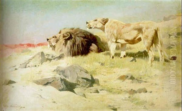 Robbers Of The Desert Oil Painting by Wilhelm Friedrich Kuhnert