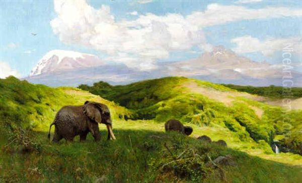 Elefanten Vorm Kilimandjaro (elephants Before Kilimandjaro) by Wilhelm Friedrich Kuhnert