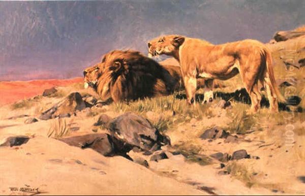 Robbers Of The Desert Oil Painting by Wilhelm Friedrich Kuhnert