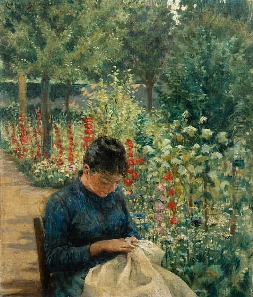 The Garden Of Giverny Oil Painting by James Carroll Beckwith