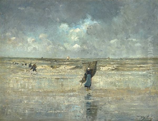 Pescadores En La Playa Oil Painting by Paul Kuhstoss