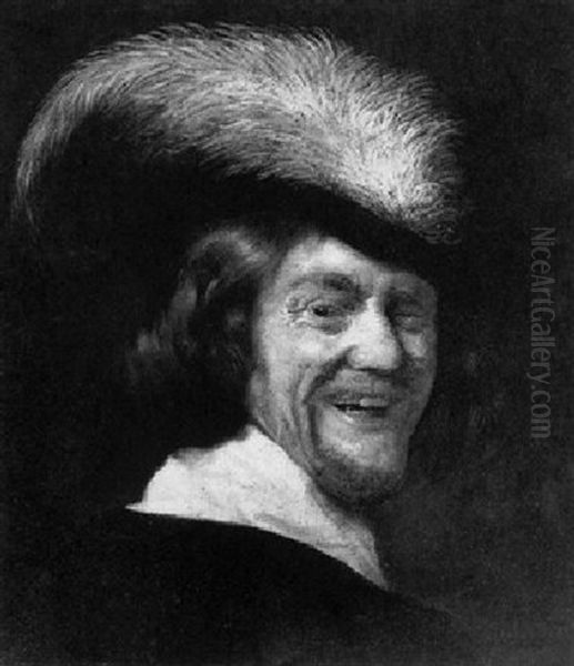 A Laughing Bravo Oil Painting by Gysbert (Gerard) van der Kuil