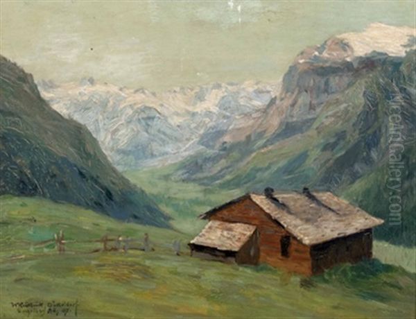 Engelberger Tal Bei Luzern Oil Painting by Willhelm Kukuk