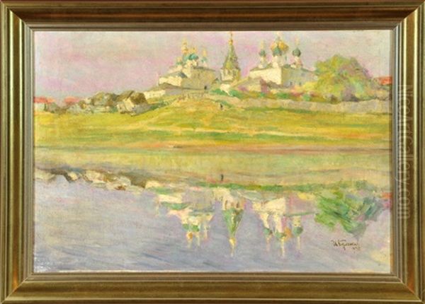 Russische Kathedrale Am See Oil Painting by Ivan Semionovich Kulikov