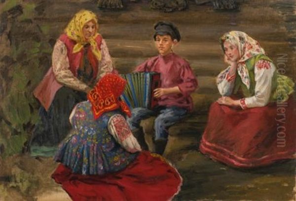 The Accordion Player by Ivan Semionovich Kulikov