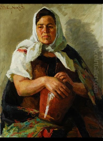 In Der Stube Oil Painting by Ivan Semionovich Kulikov