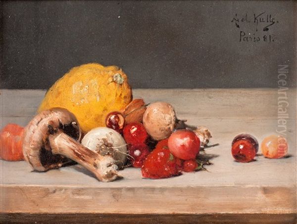 Stilleben Med Citron, Svamp Och Bar Oil Painting by Axel Henrik Kulle