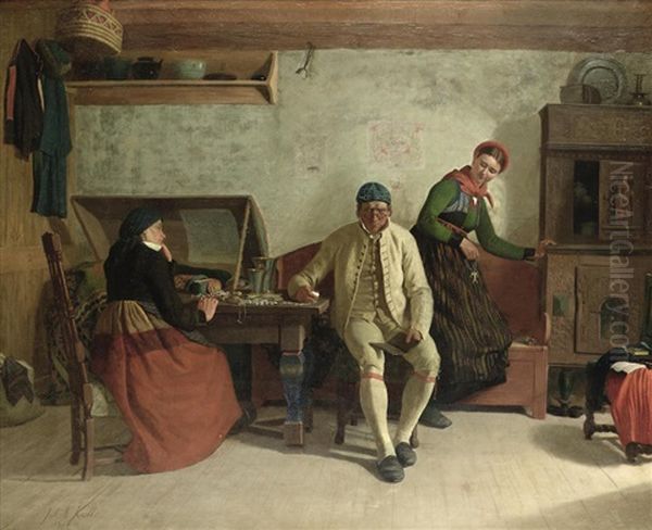 The Dowry Oil Painting by Jakob Kulle