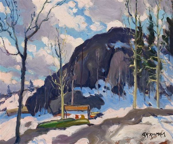 Winter Landscape Oil Painting by George Arthur Kulmala