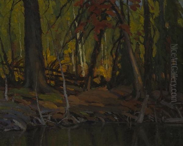 Forest Scene Oil Painting by George Arthur Kulmala