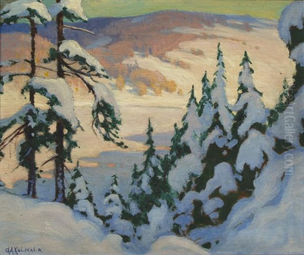 Winter Landscape Oil Painting by George Arthur Kulmala