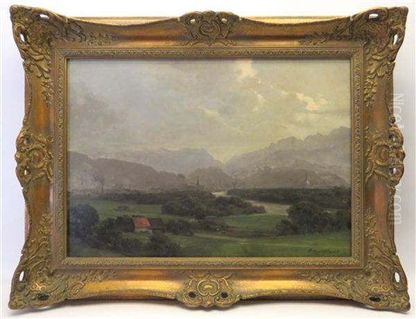 Salzburg Von Maria Plain Gesehen Oil Painting by Franz Kulstrunk