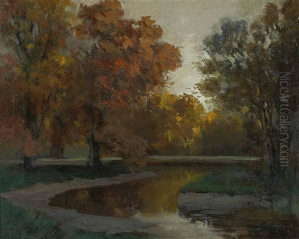 Herbstlandschaft Oil Painting by Franz Kulstrunk