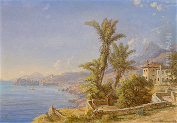 Blick Auf Ragusa (dubrovnik) Oil Painting by Carl Robert Kummer