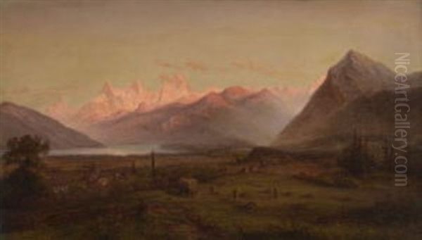 Blick Auf Eiger, Monch Und Jungfrau Oil Painting by Carl Robert Kummer