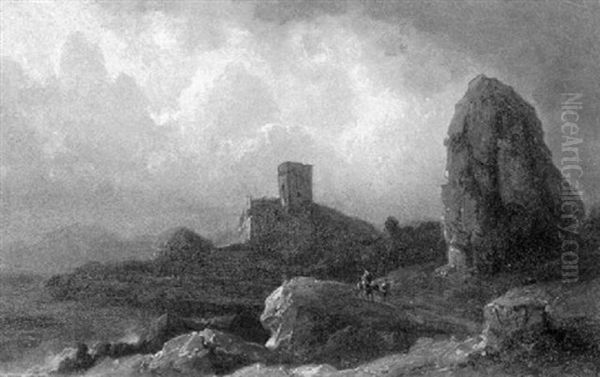 Castel An Felsiger Meereskuste by Carl Robert Kummer