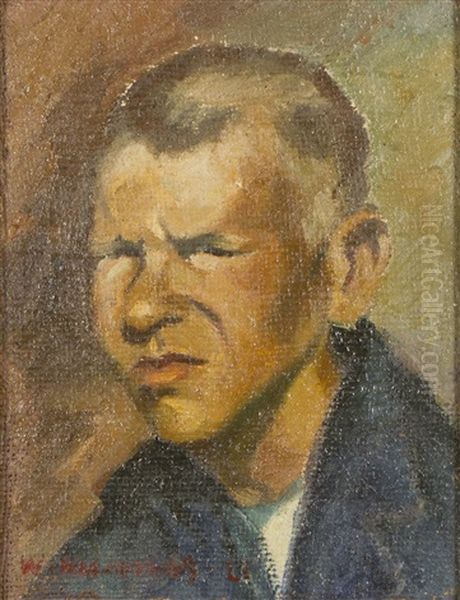 Boys Head Oil Painting by Vaino Kunnas