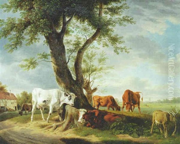 Paisaje De Campo Con Vacas Oil Painting by Karl Kuntz