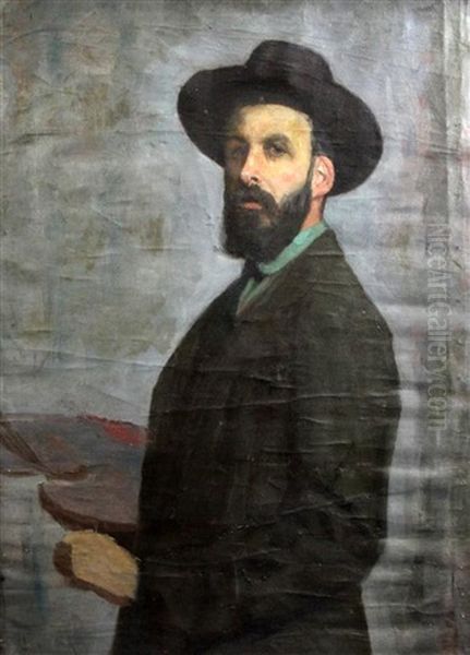 Self Portrait Of The Artist Oil Painting by Caesar Kunwald