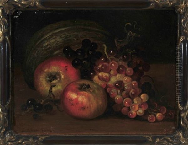 Stilleben Mit Apfeln, Trauben Und Melone Oil Painting by Ludwig Adam Kunz