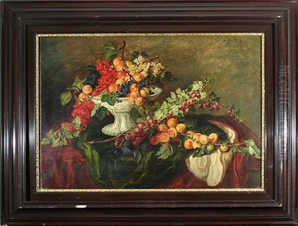 Still Life With Fruit On A Table Oil Painting by Ludwig Adam Kunz