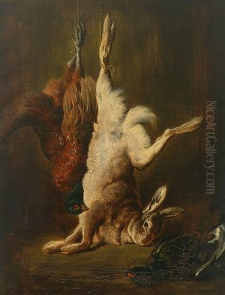 Nature Morte Mit Hase, Fasan Und Birkhahn Oil Painting by Ludwig Adam Kunz