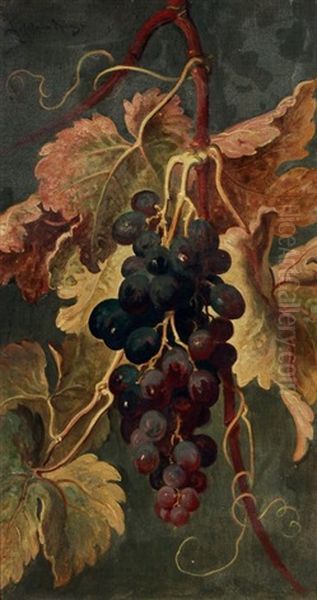 Stilleben Mit Weinrebe Oil Painting by Ludwig Adam Kunz